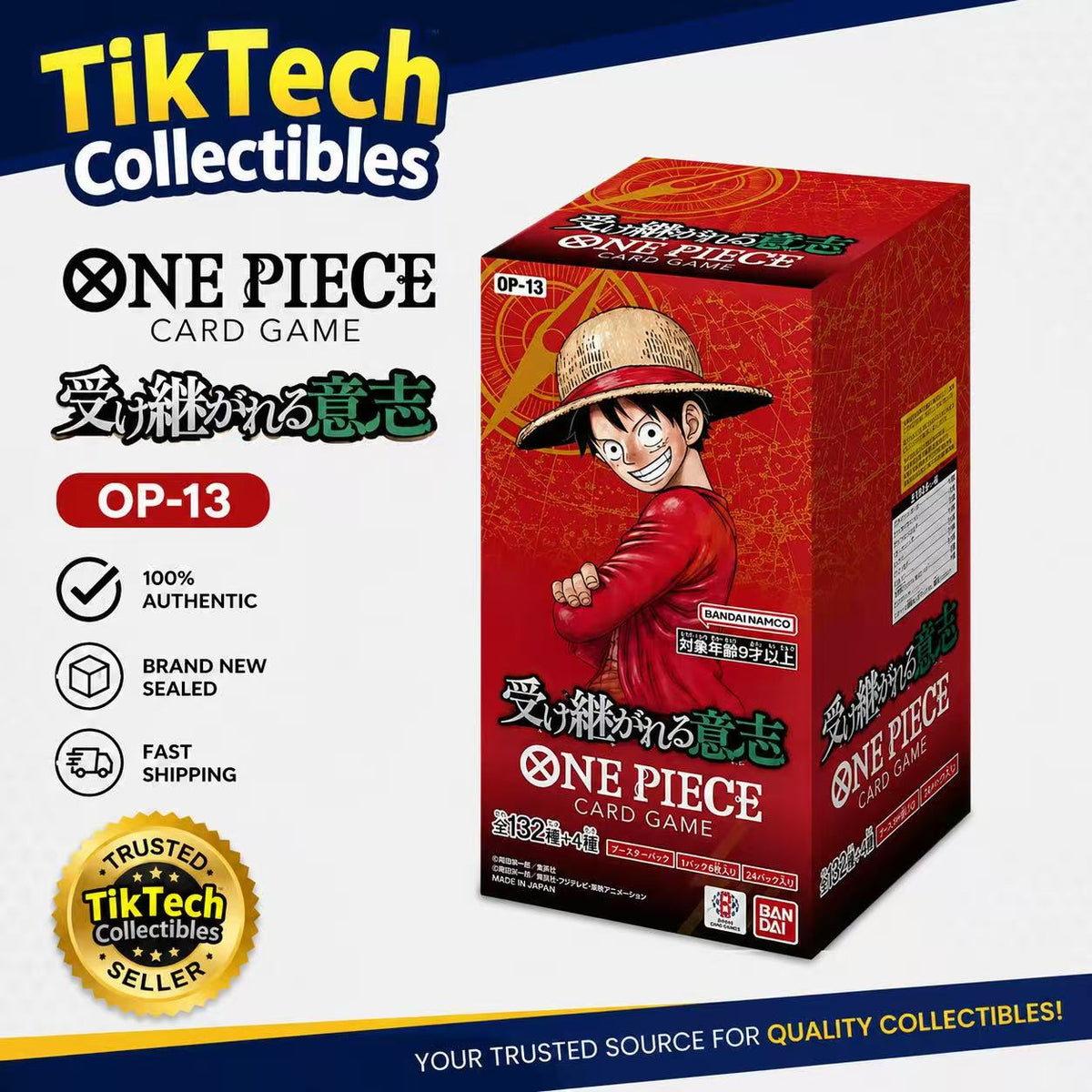 ONE PIECE Card Game OP-13 Carrying On His Will Booster Box Sealed [JAPANESE]