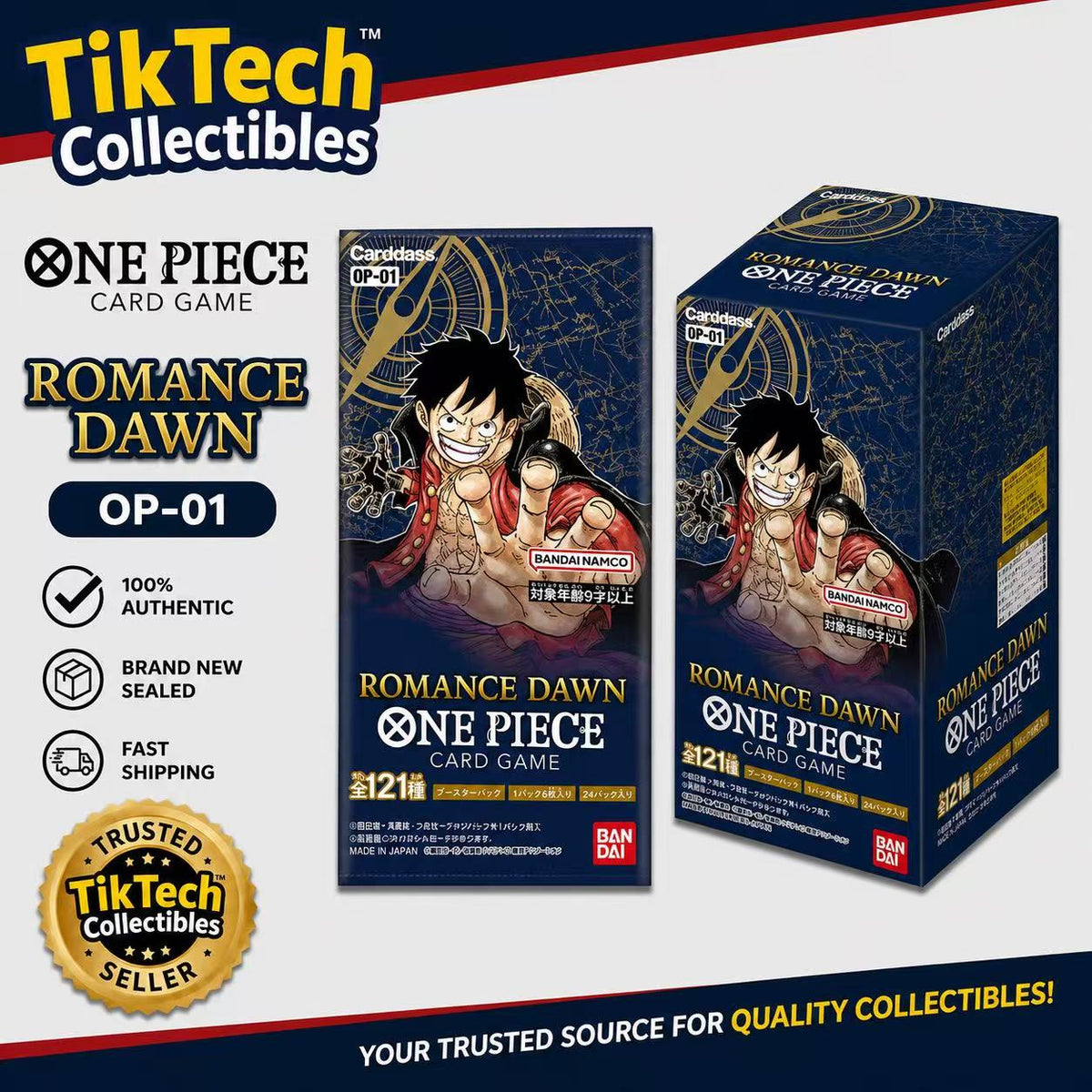ROMANCE DAWN BOOSTER BOX OP-01 JAPANESE ONE PIECE CARD GAME NEW & SEALED